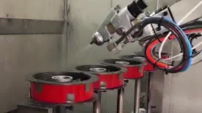 輪轂?zāi)_輪6軸4工位自動噴漆設(shè)備