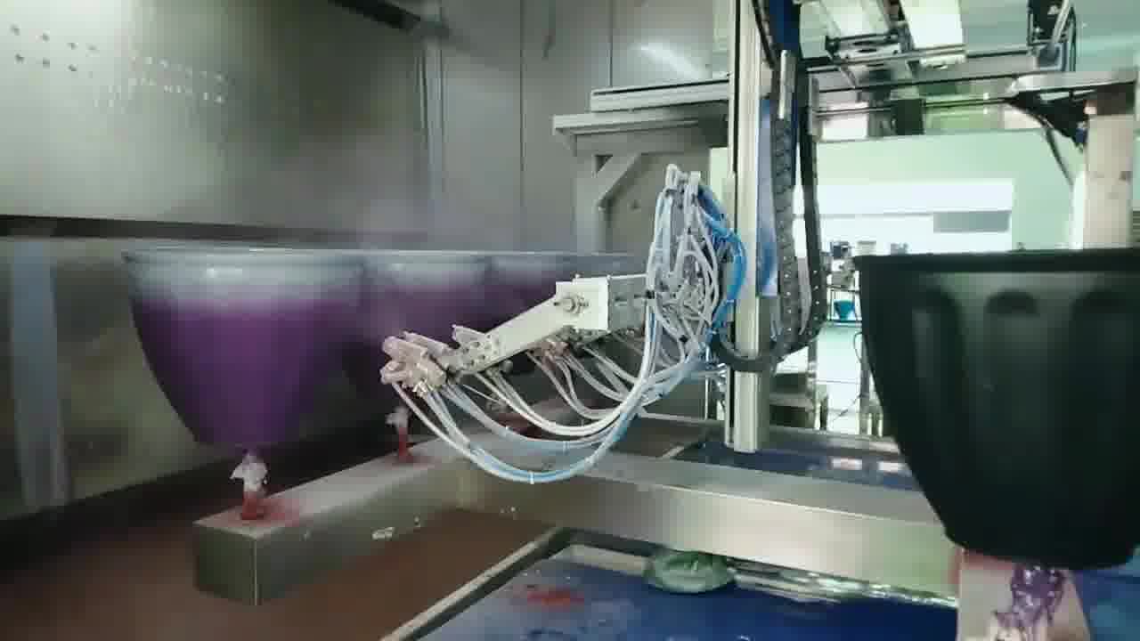 花盆雙色濕對濕撒點噴漆設備